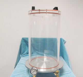 Large acrylic bell jar vacuum chamber