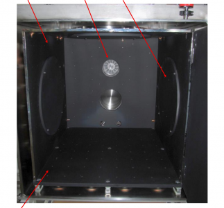 Aeroglaze interior coating of satellite testing vacuum chamber